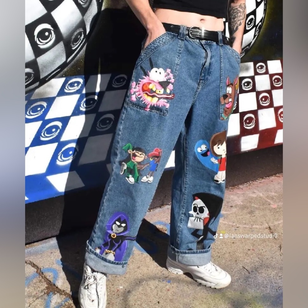Custom painted Cartoon Network Jeans